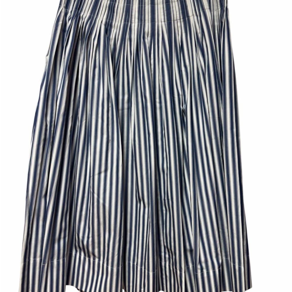Brooks Brothers Blue & White Striped A-Line Midi Skirt Size 8 NWT 100% Cotton - Picture 4 of 10